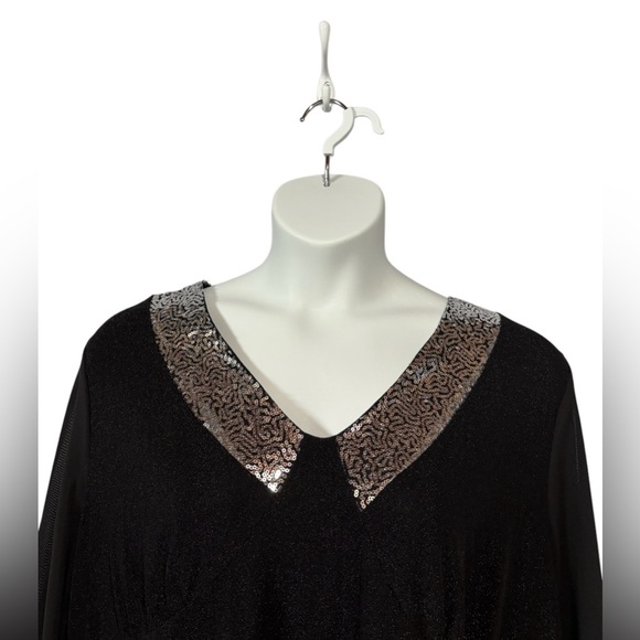 NWOT, Claire France, Chic Plus Size Tunic With Details, 3X, Black - Picture 3 of 9